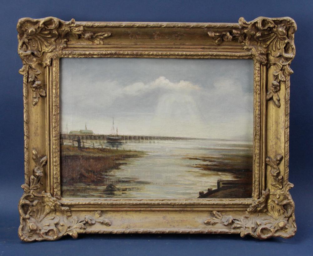C.W. Hants, Langstone, Oil on Canvas: C.W. Hants, Langstone, oil on canvas, signed L/R, 11" x 15", framed 16" x 20". Provenance: Estate of August van der Becq, Westport, Connecticut.
