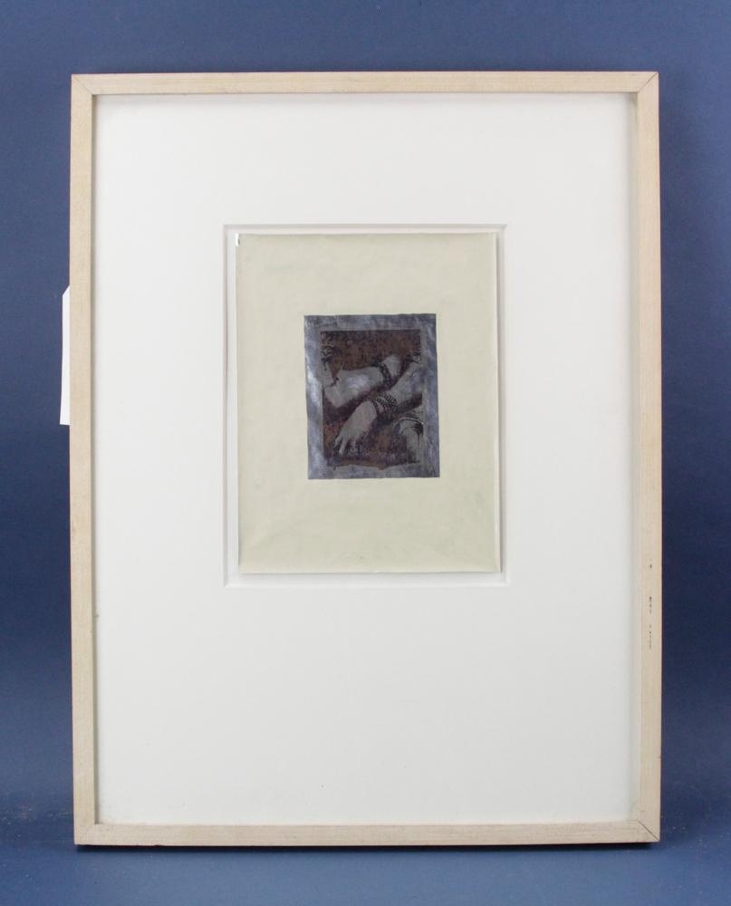 Kavin Buck, Untitled Detail, Ink and Enamel: Kavin Buck, "Untitled Detail Number 1", 1991, ink and enamel on silver leaf, 8 1/2" x 11" (image), framed 24" x 18". Provenance: Estate of August van der Becq, Westport, Connecticut.