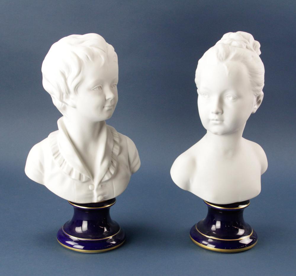 Pair of French Porcelain Figures: Pair of French porcelain figures, 15" H x 9" W x 7" D. Provenance: Estate of August van der Becq, Westport, Connecticut.
