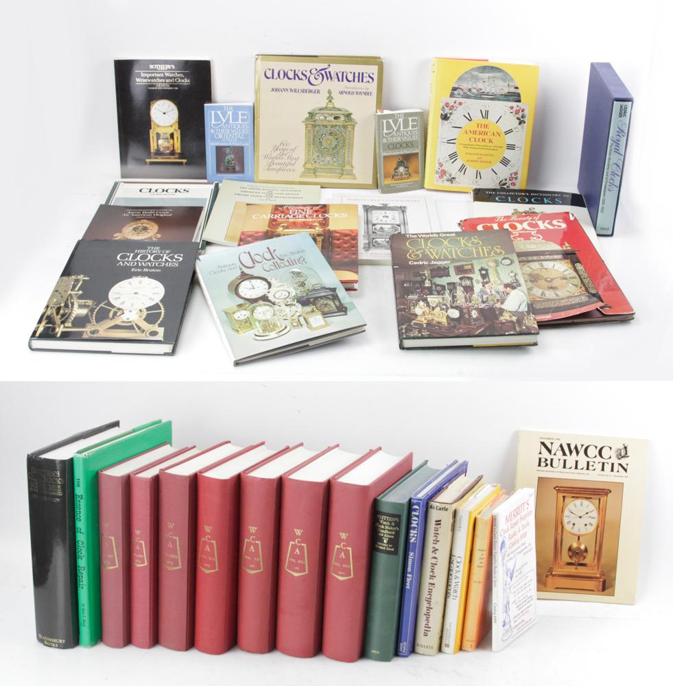 Large Collection of Watch and Clock Books: Large collection of watch and clock books. Provenance: Estate of August van der Becq, Westport, Connecticut.