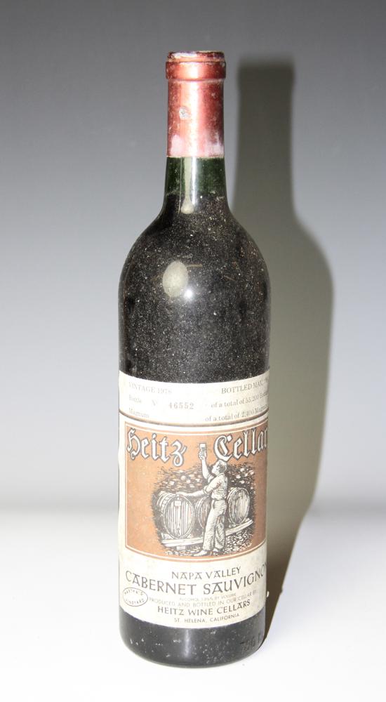 1978 Heitz Cellar Cabernet Sauvignon: 1978 Heitz Cellar Cabernet Sauvignon Napa Valley, 750 ml. Stored in climate-controlled wine cellar. Provenance: Pier 4 Anthony Athanas collection of vintage wines.