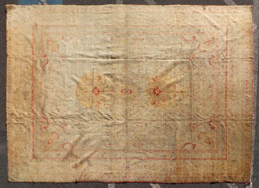 Antique Persian Tabriz Rug: Antique Persian Tabriz rug, 9' 8" x 13' 10".