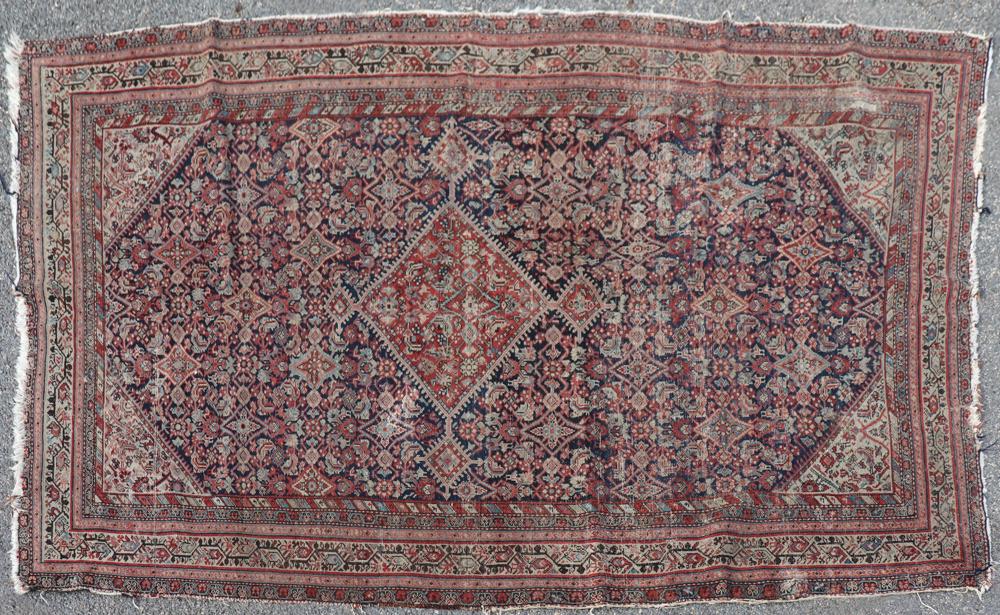 Antique Persian Serraband/Hamadan Rug: Antique Persian Serraband/Hamadan rug, 7' 4" x 4' 4". Provenance: West Palm Beach, Florida estate.