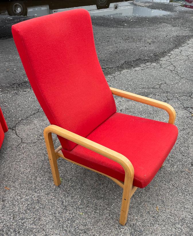 Westnofa, Norway Armchair: Westnofa labeled armchair, made in Norway. Provenance: Chelmsford, Massachusetts estate.