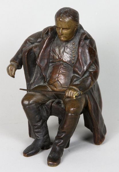 19th C. Bronze of Napoleon: 19th Century bronze of Napoleon seated, having a foundry seal.