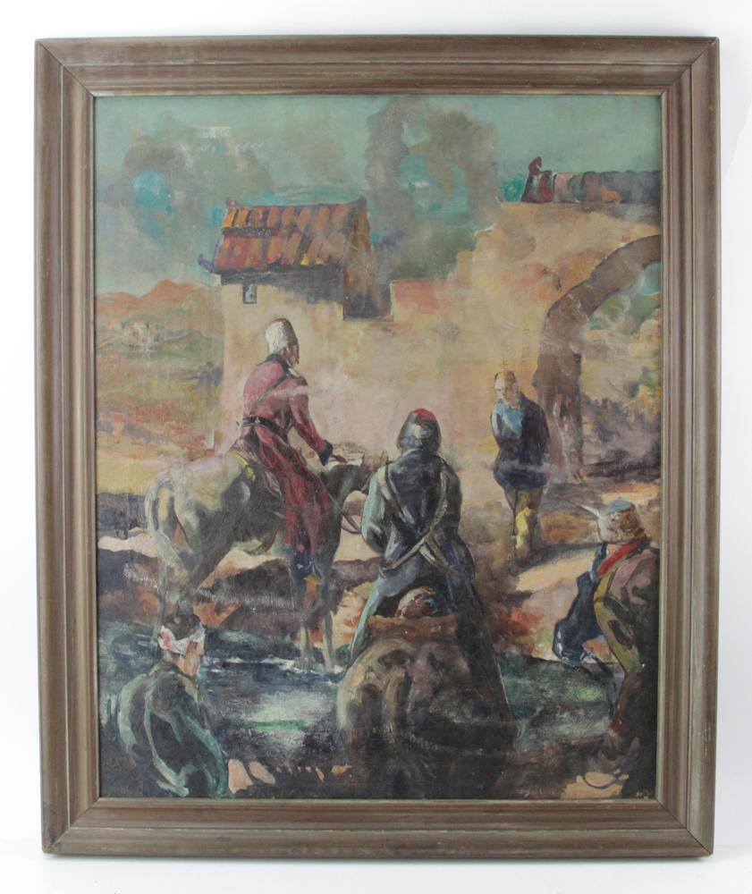 20thC Russian School Military Scene, Cossacks (1 of 6)