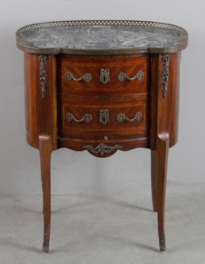French Marble Top Two-Drawer Stand (1 of 8)