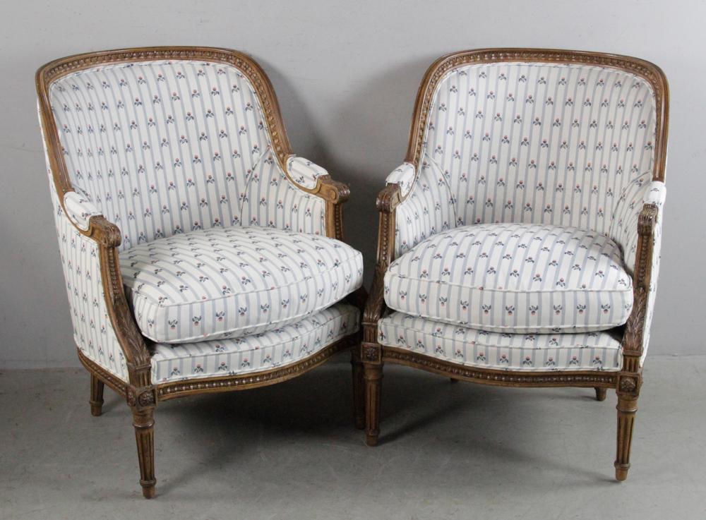 Pair of Louis XVI-style Bergere Chairs (1 of 7)