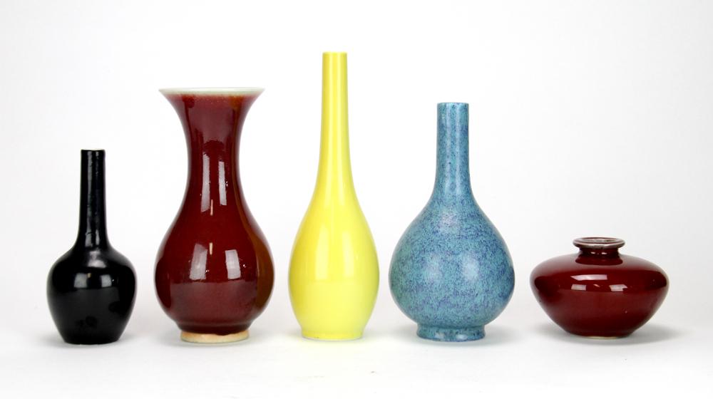 Five Chinese Monochrome Porcelain Items (1 of 2)