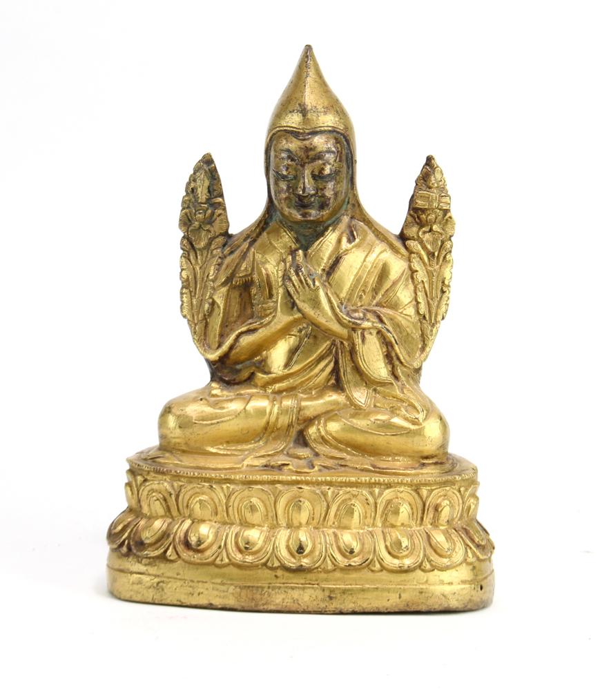Tibetan Gilt on Bronze Lama Statue (1 of 3)