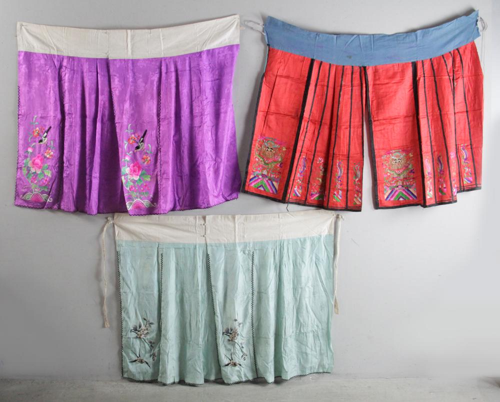 Five Chinese Silk Embroidery Skirts (1 of 19)
