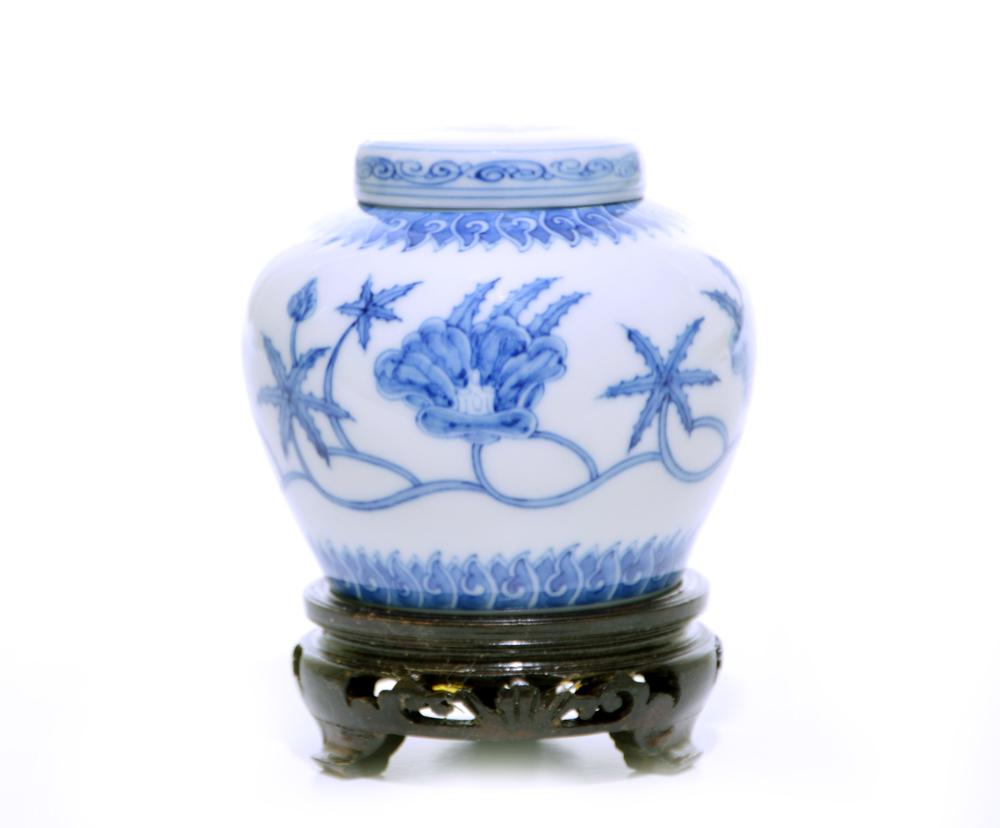 A Rare Blue and White Lotus Jar (1 of 5)