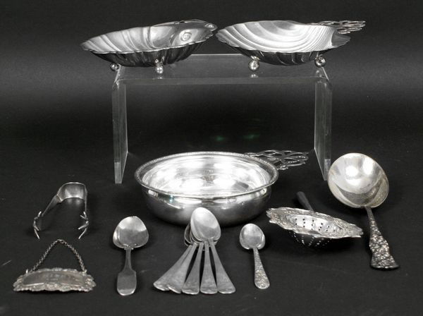 Lot of Sterling Silver: Lot of sterling silver including flatware, shells, porringer, etc., 16.7 troy oz t.w.