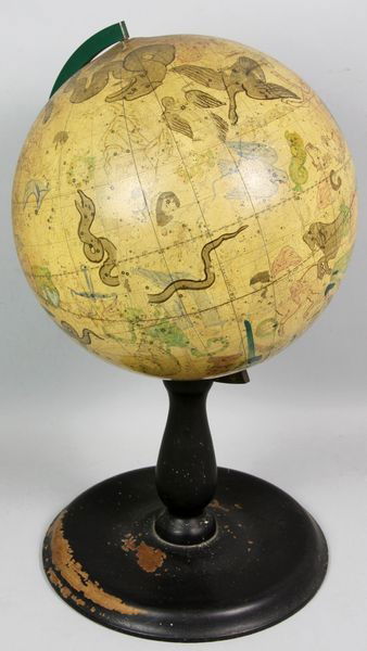 19th C. Gilman Joslin Celestial Globe: 19th Century Gilman Joslin celestial globe on stand, cartouche reading "Joslin's ten inch celestial globe containing all the stars to the fifth magnitude, From the Maps of the Stars, by the Society fo