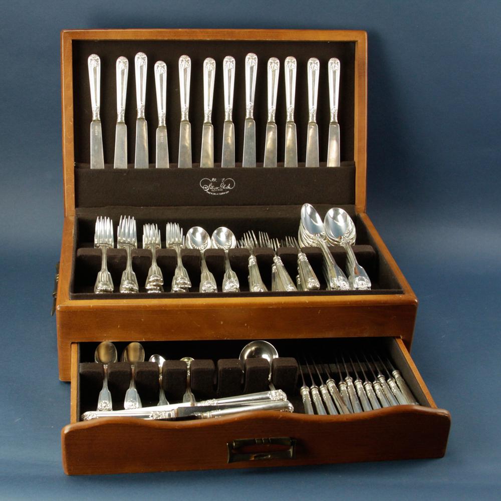 Large Set of English Silver Flatware (1 of 15)