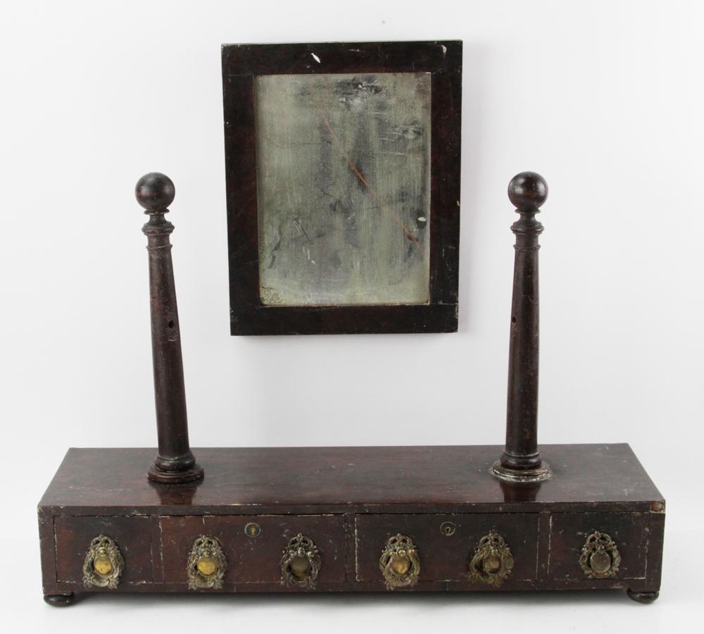 Antique Dresser Mirror: Antique dresser mirror, 18" H x 27" W x 8" D. Provenance: The Collection of Ethel DuPont, Palm Beach, Florida.