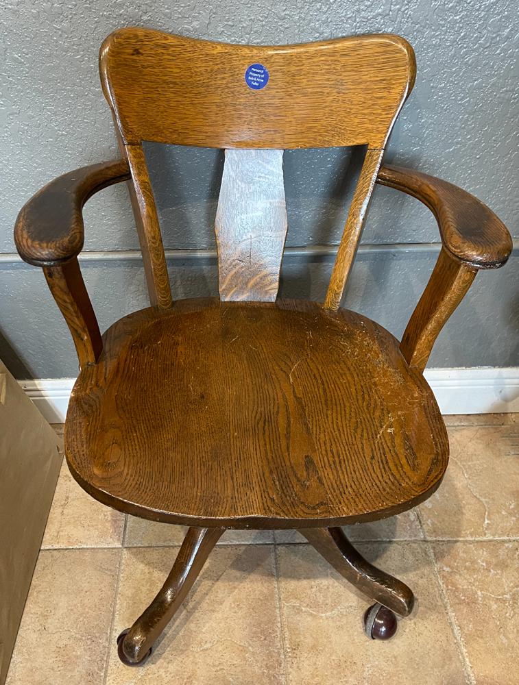 Antique Desk Chair Owned by Bob Feller (1 of 2)