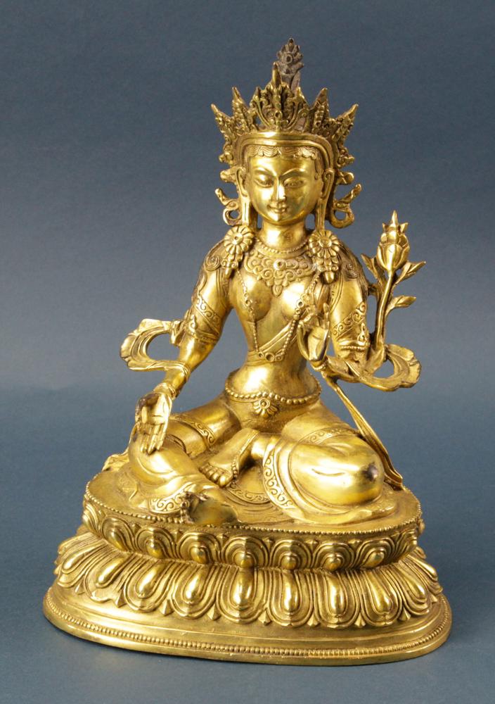 Chinese Gilt Bronze Seated Guanyin (1 of 6)