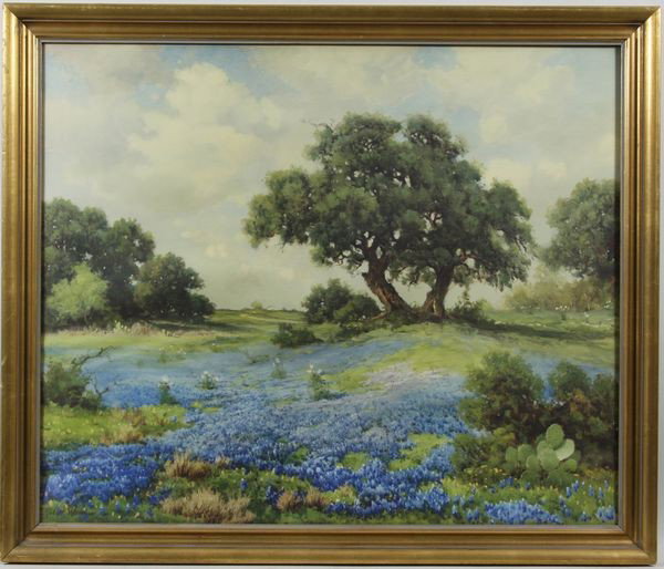 Robert Wood, Bluebonnets, Print: Robert Wood (American 1889-1979), bluebonnets, print, in frame 28 x 33 1/2". Good condition.