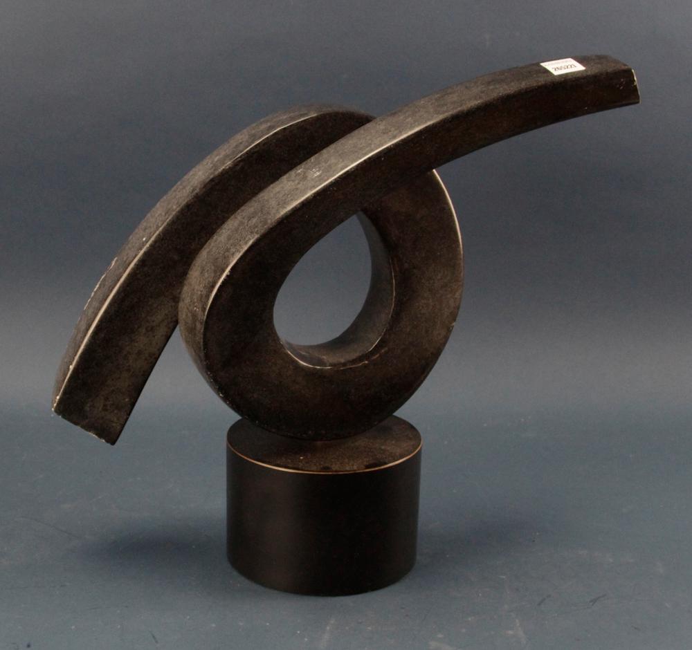 Bernie Morgan, Stone Sculpture: Bernie Morgan, stone sculpture, approx. 15 3/4" H x 19" W x 6" D. Provenance: from the collection of Dr. Steven Morgan of Santa Barbra, California.