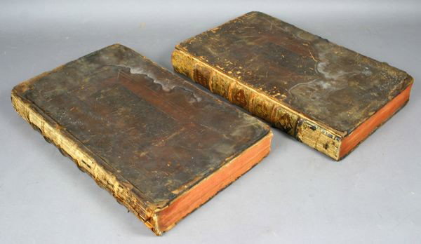 Dryden, Comedies Tragedies Operas 1701, 2 vols: Two (2) volumes, John Dryden's "The Comedies, Tragedies, and Operas", dated 1701, printed for Jacob Tonson at Gray's-Inn-Gate. Bindings in fair condition; text in very good condition.