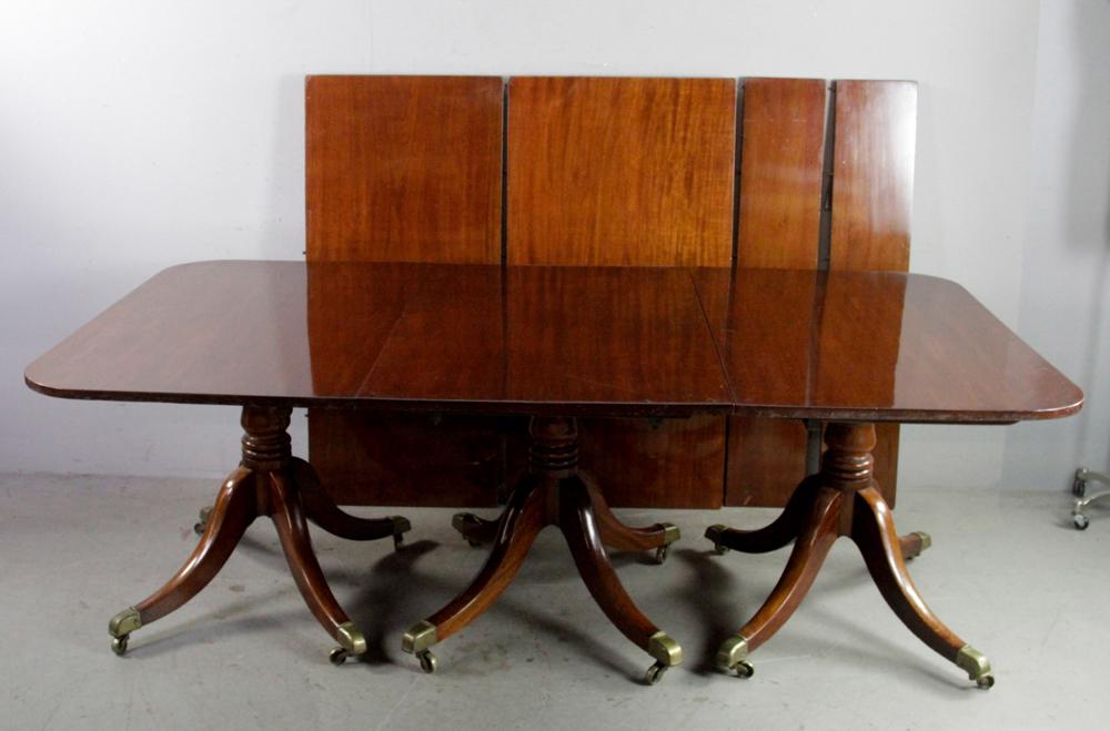 English Regency Triple-Pedestal Dining Table (1 of 8)