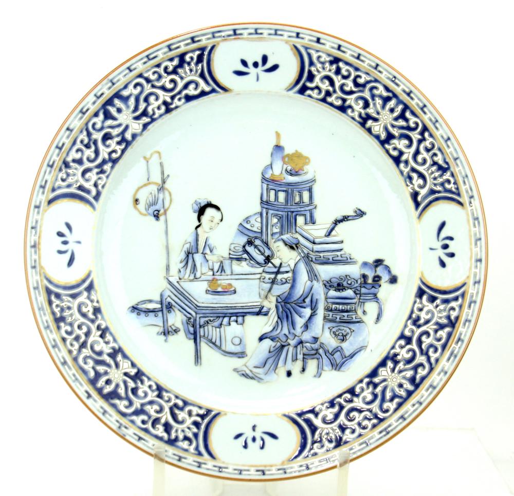 Chinese Blue Enameled On Porcelain Dish (1 of 2)