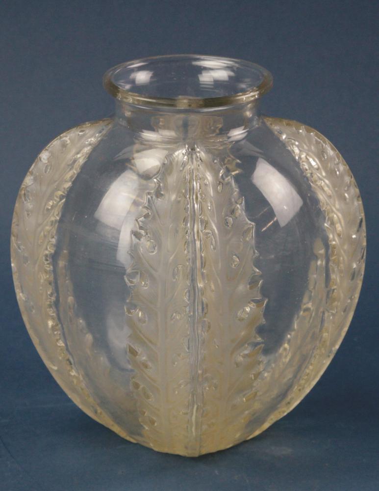 R. Lalique France Frosted Vase, Thistle Pattern (1 of 6)
