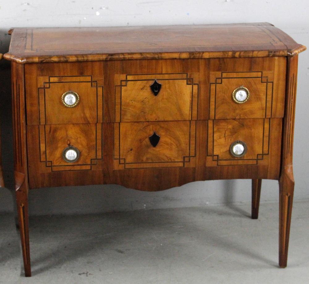 Pair of 18thC Italian Chests with Enameled Pulls (1 of 6)