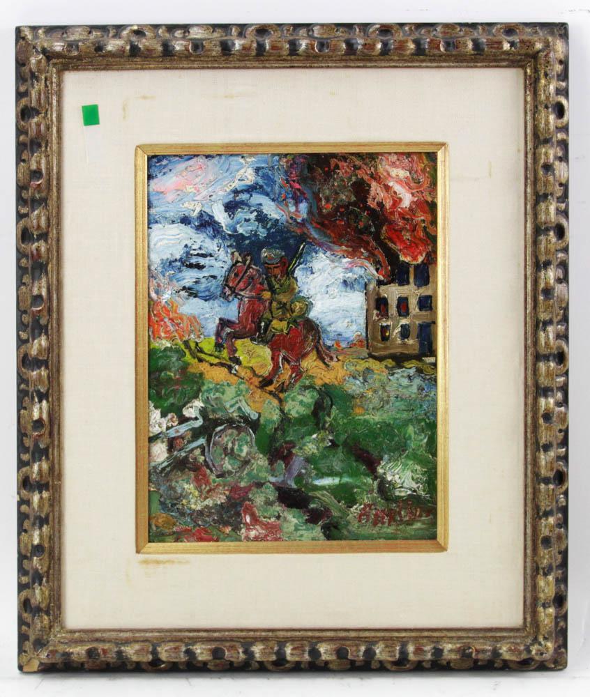 David Burliuk, Man on Horse, Oil on Canvas (1 of 6)