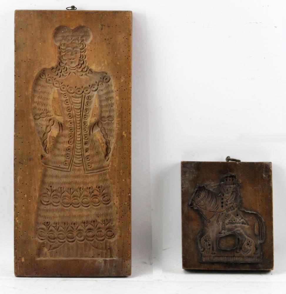 Two 19thC Wooden Cookie Moulds (1 of 6)