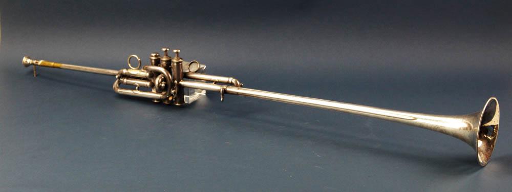 Carl Fischer New York Trumpet: Carl Fischer, New York, trumpet, 39" L. Provenance: West Palm Beach, Florida estate.