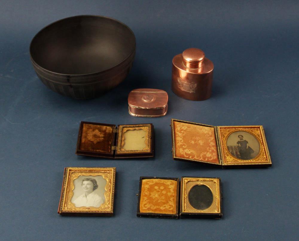 Brass Containers, Wedgwood Bowl, Daguerreotypes (1 of 9)