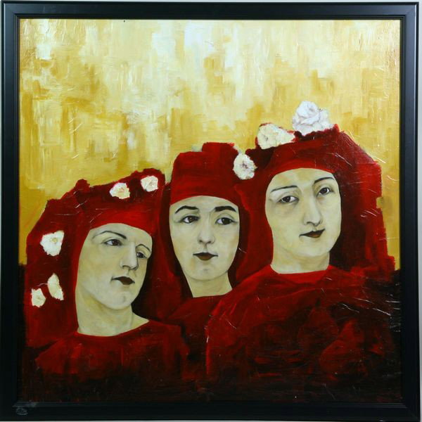 Zivkovic, "In the Soul of Love and Faith": Zoran T. Zivkovic (Bosnia/Sweden, b. 1962), "In the Soul of Love and Faith", mixed media on canvas, circa 2010, 31 1/2" x 31 1/2", 34" x 34" (frame).
