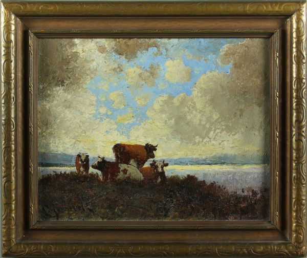 Jonnevold, "Twilight", O/B: Carl Henrik Jonnevold, "Twilight" in Marin Headlands, oil on board, signed and framed, 7 1/2" x 9 1/2", 10 1/2" x 12 1/2" (frame).