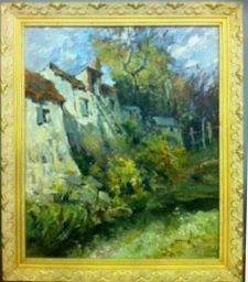 Rodero, Vineyard, O/C: Jose Luis Florit Rodero (Spanish, 1901-2001), vineyard, oil on canvas, signed lower right, signed and titled verso, 25" x 21 1/2".
