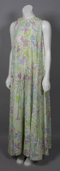 Pucci EPFR Jumpsuit: 1960s Emilio Pucci for Formfit Rogers bedtime jumpsuit in twig and flower print. Condition: good condition, no stains.