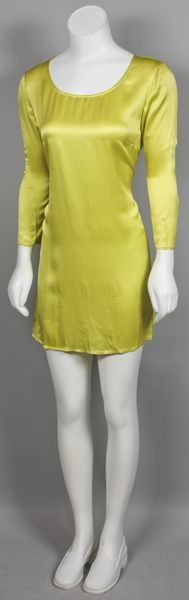 Ferragamo Silk Dress: Salvatore Ferragamo yellow silk dress, approximate size medium.