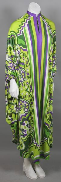 Mr. Dino Mod Caftan: 1960s Mr. Dino mod caftan-style dress, size 10.