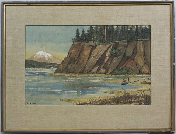 Peirce, Watercolor : Rex B. Peirce, watercolor on paper, signed, 11 1/2" x 18" (sight), 19" x 24 1/2" (frame).