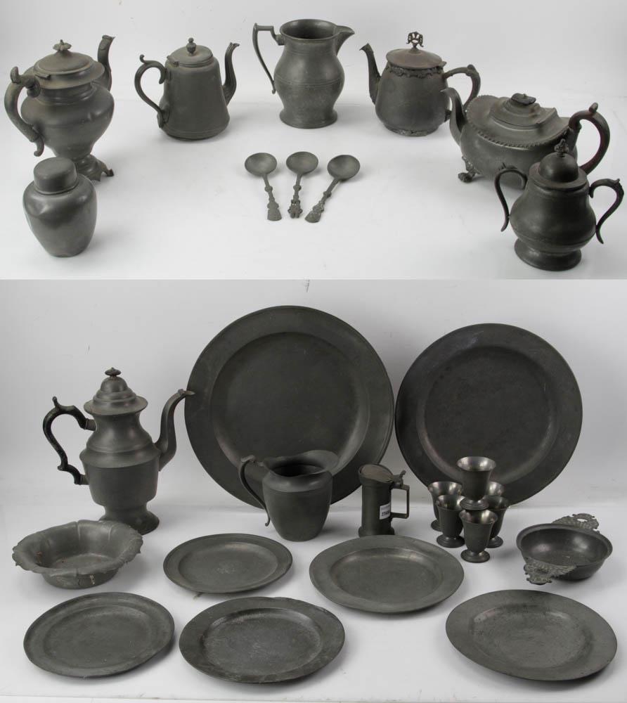 Group of 18th/19thC American Pewter Items (1 of 14)