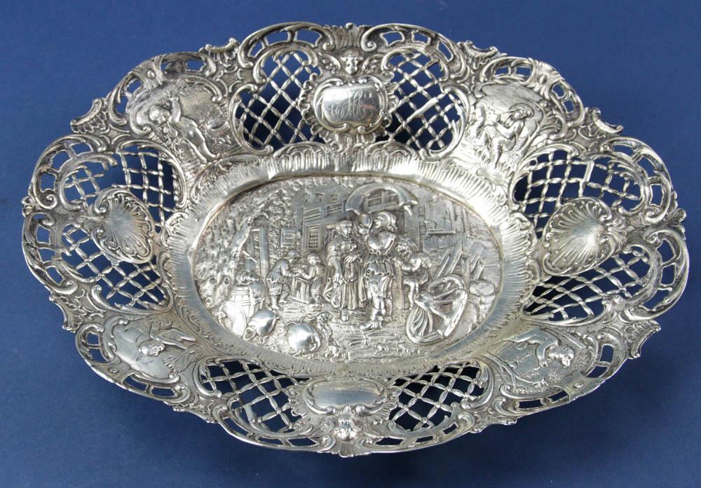 Early Dutch Silver Reticulated Basket (1 of 6)