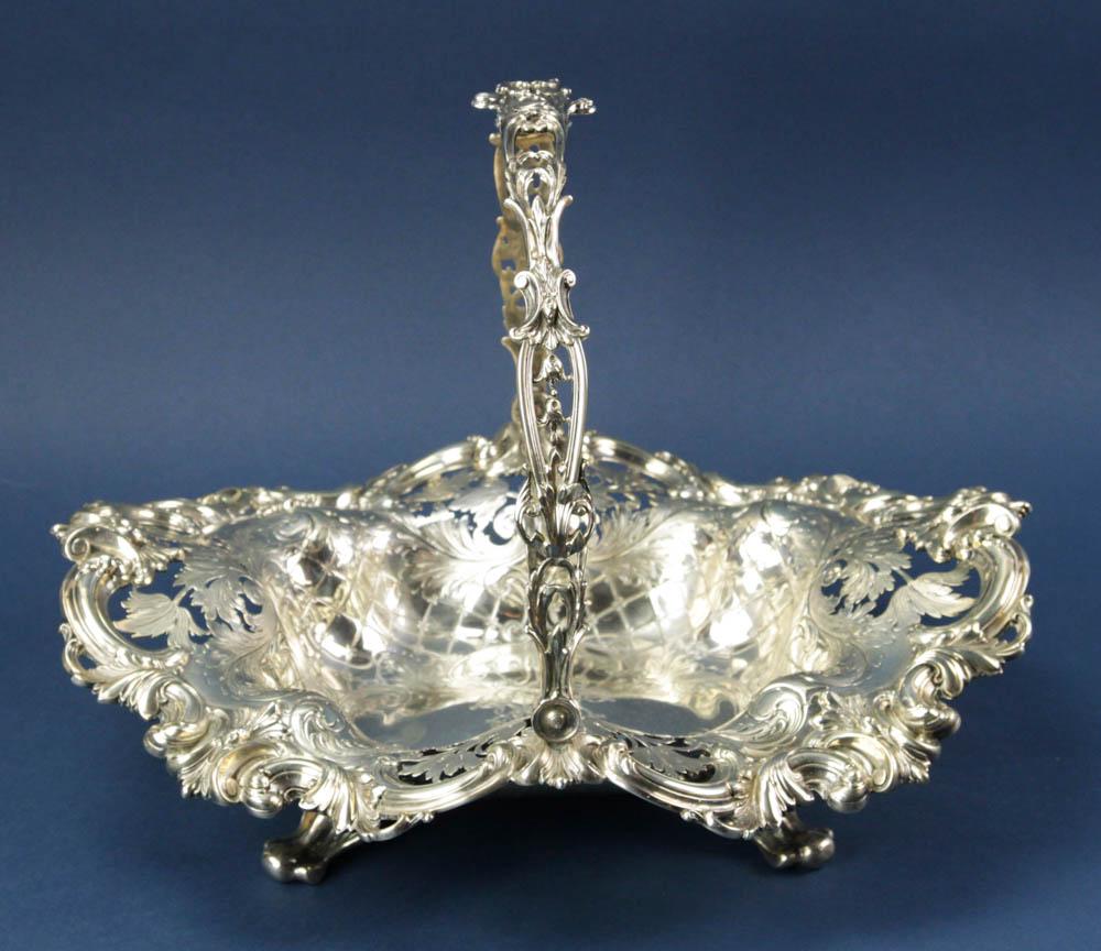 19thC Frank Smith Sterling Engraved Brides Basket (1 of 9)