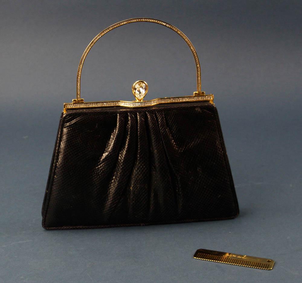 Judith Leiber Leather Handbag with Rhinestones (1 of 4)