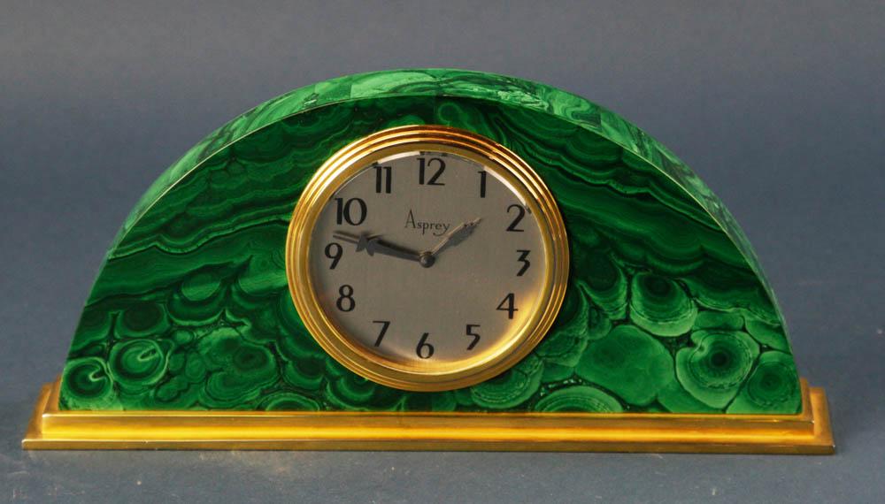 Asprey Half-Dome Malachite Clock (1 of 4)