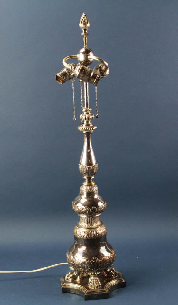 American Silverplate Table Lamp, attr to Caldwell (1 of 7)