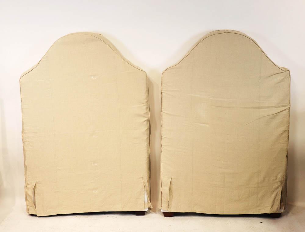 Pair of Twin Headboards with Linen Upholstery (1 of 7)