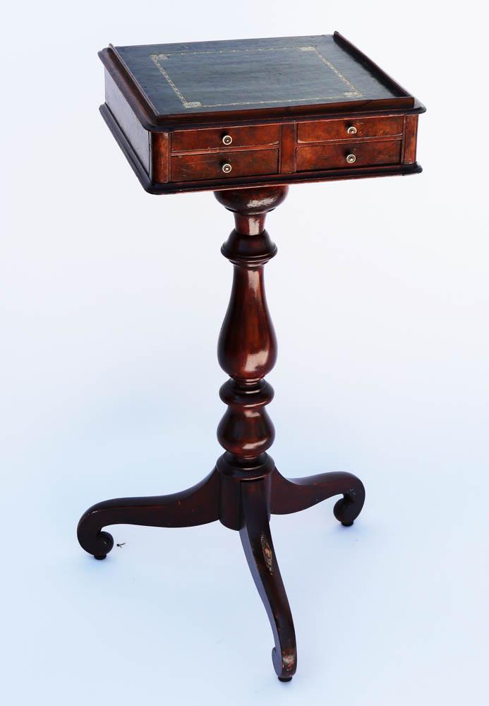 Early Edwardian Mahogany Leather-top Stand (1 of 9)