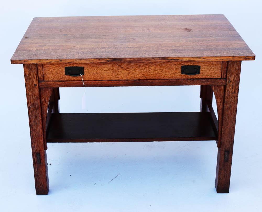 L&G Stickley Oak Library Desk (1 of 6)