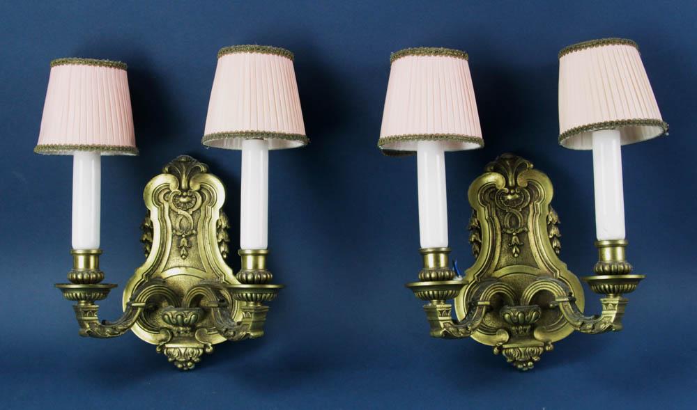 Pair of 19thC French Brass Sconces (1 of 4)